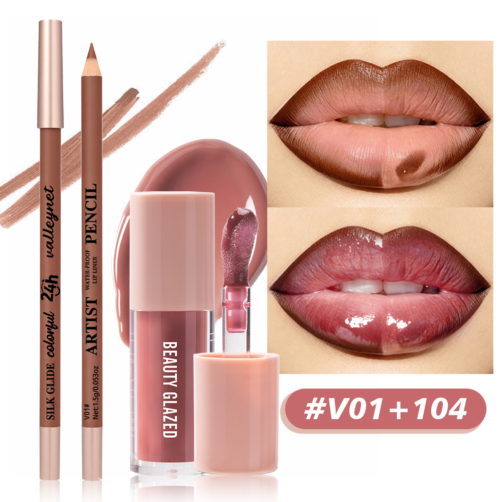Beauty Makeup Tutorial - 2Pcs/Set Matte Velvet Lip Liner +