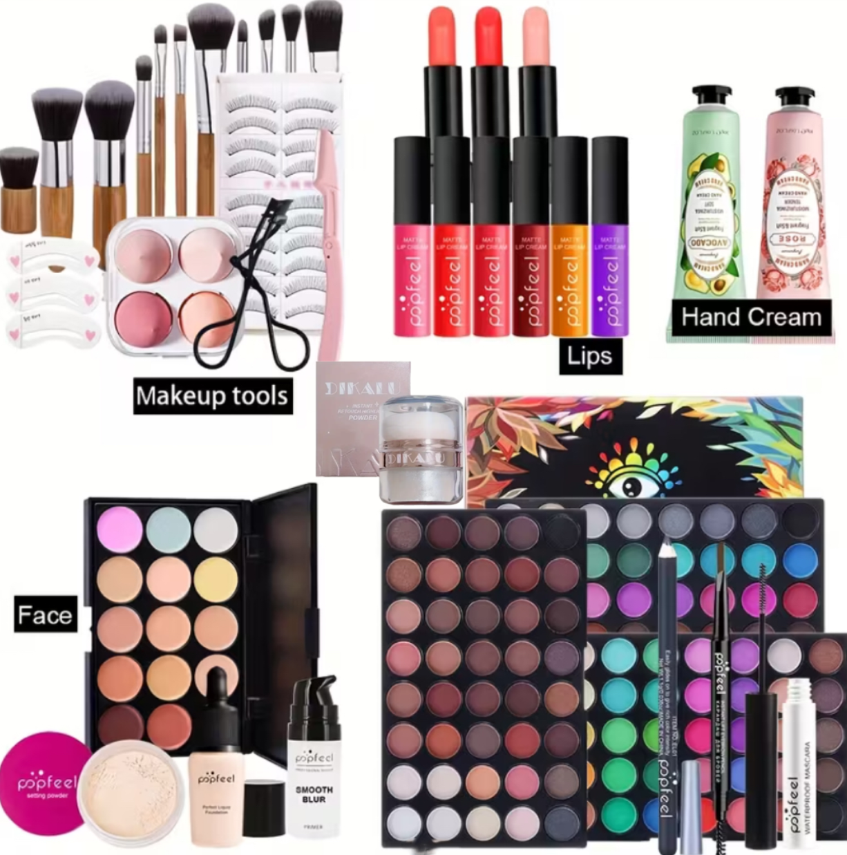 Huda Beauty Makeup Brush Set - POPFEEL All-in-One Full Face Makeup Kit
