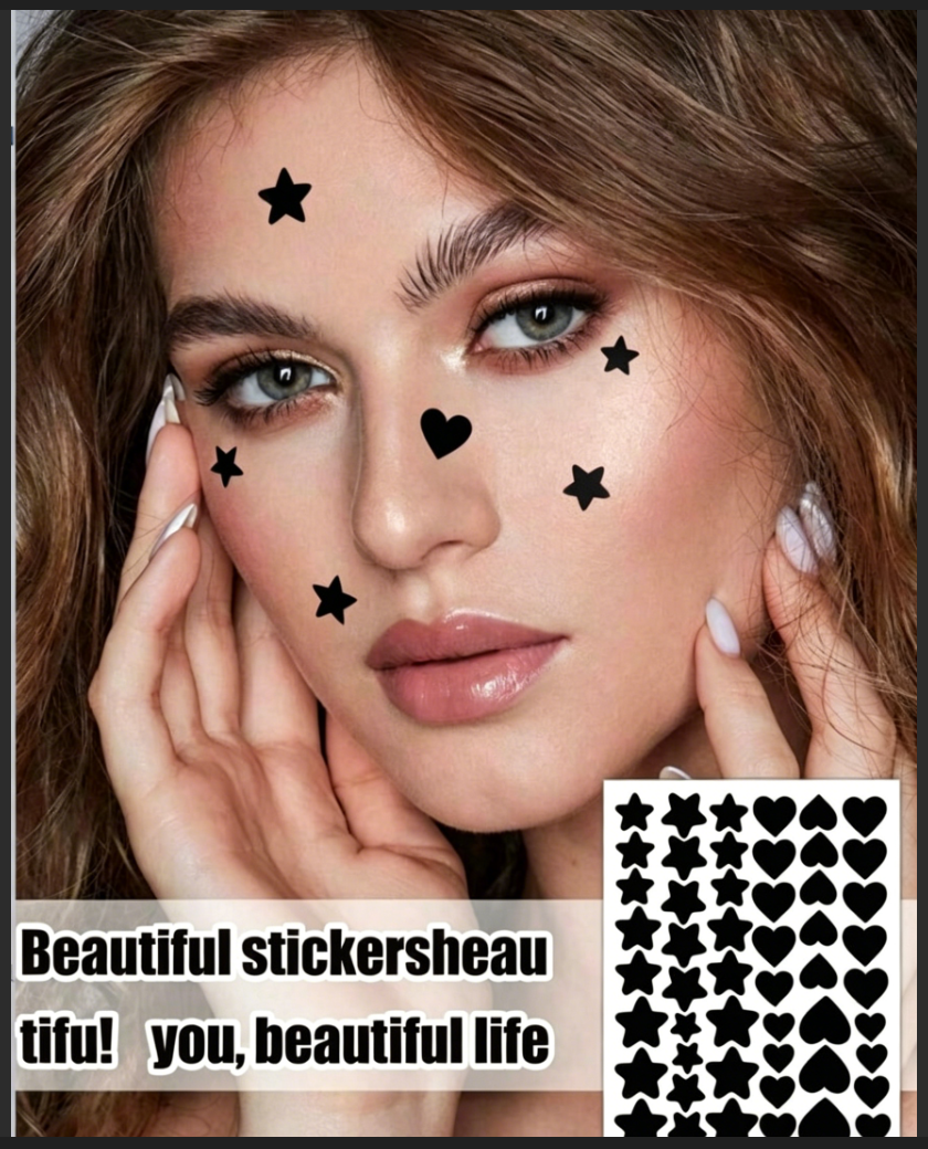 Beauty Makeup Design - 51Pcs Star Heart Face Stickers Waterproof