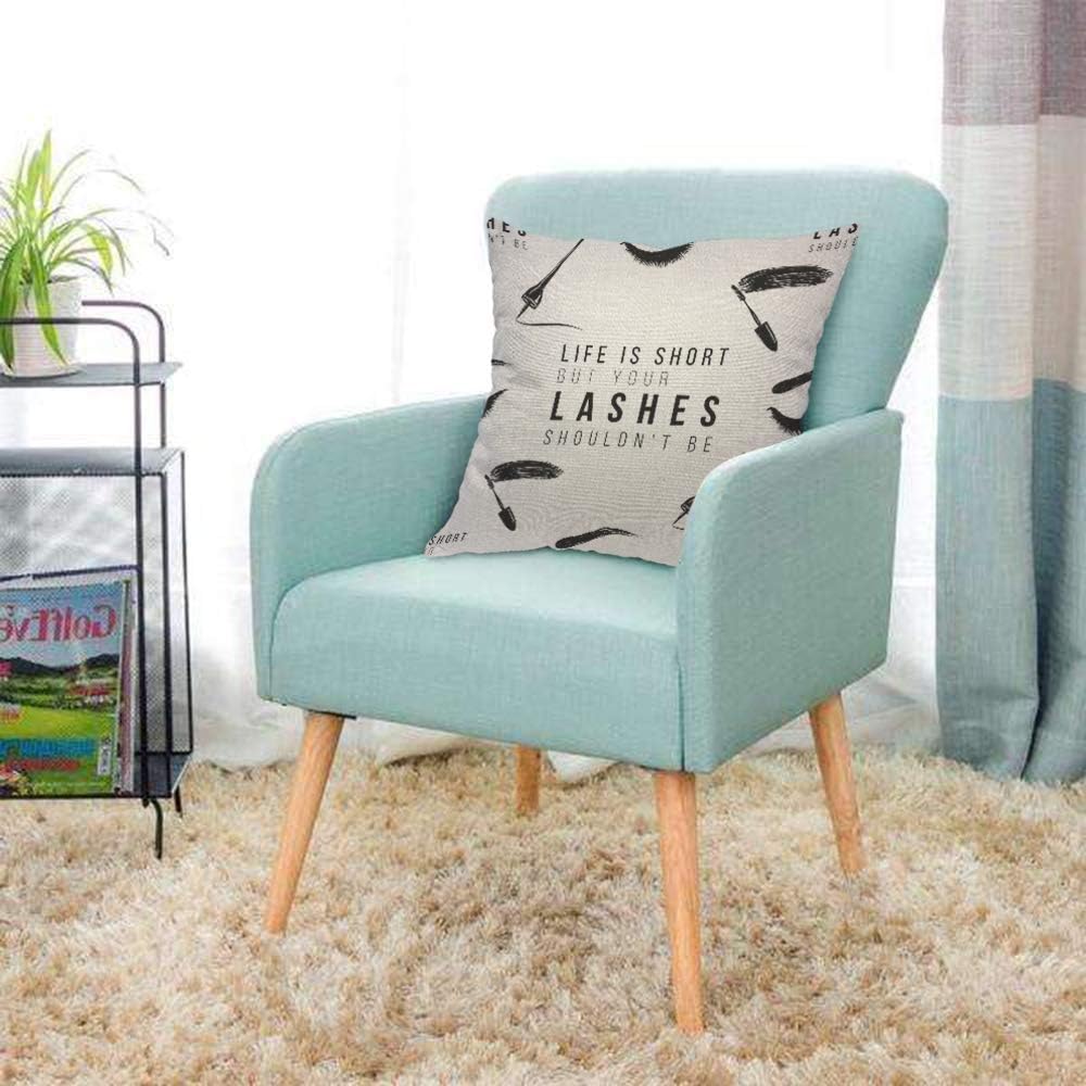 Funny Eyelash Quote Pillow Cov - Beauty Makeup Quotes Short review and price