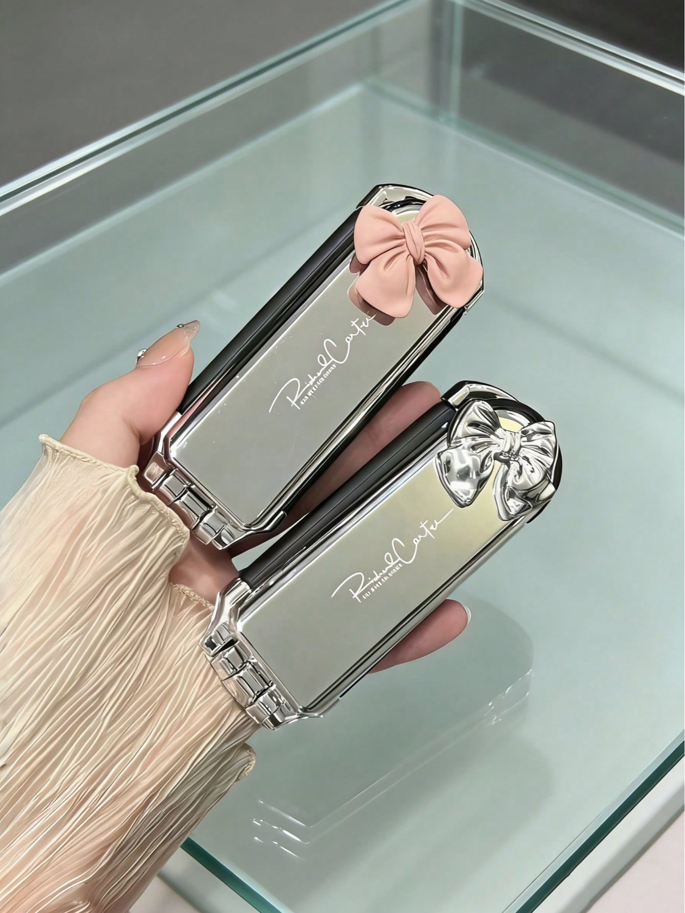 1pc Foldable Pink Bow Makeup M - Beauty Makeup School review and price
