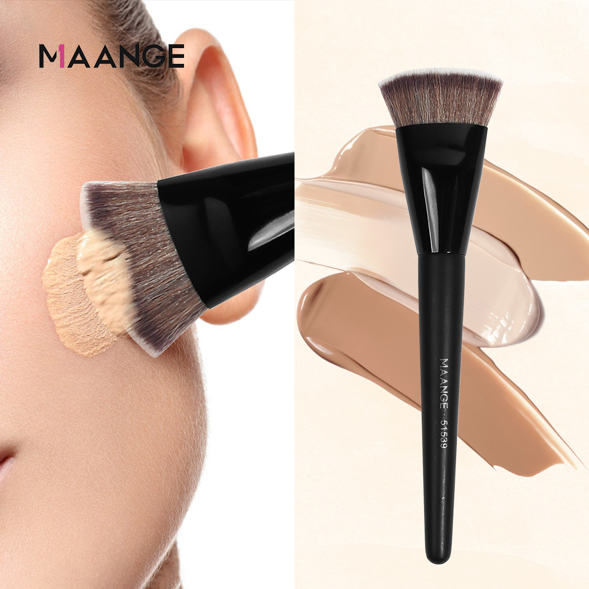 MAANGE Single Flat Round Tube  - Huda Beauty Makeup Brush Set review and price