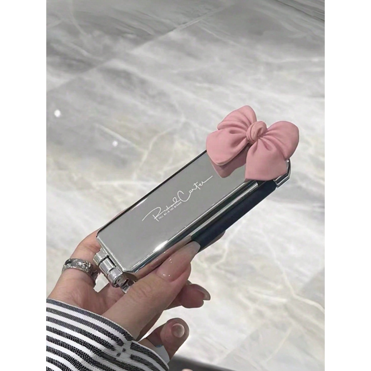 1pc Foldable Comb With Pink Bo - Beauty Makeup School review and price