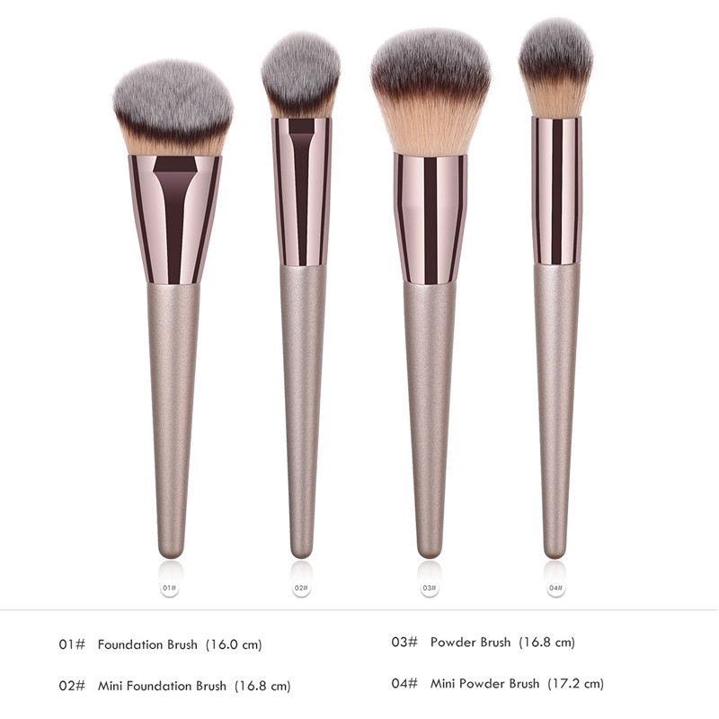 4 pcs Champagne Makeup Brushes - Huda Beauty Makeup Brush Set review and price