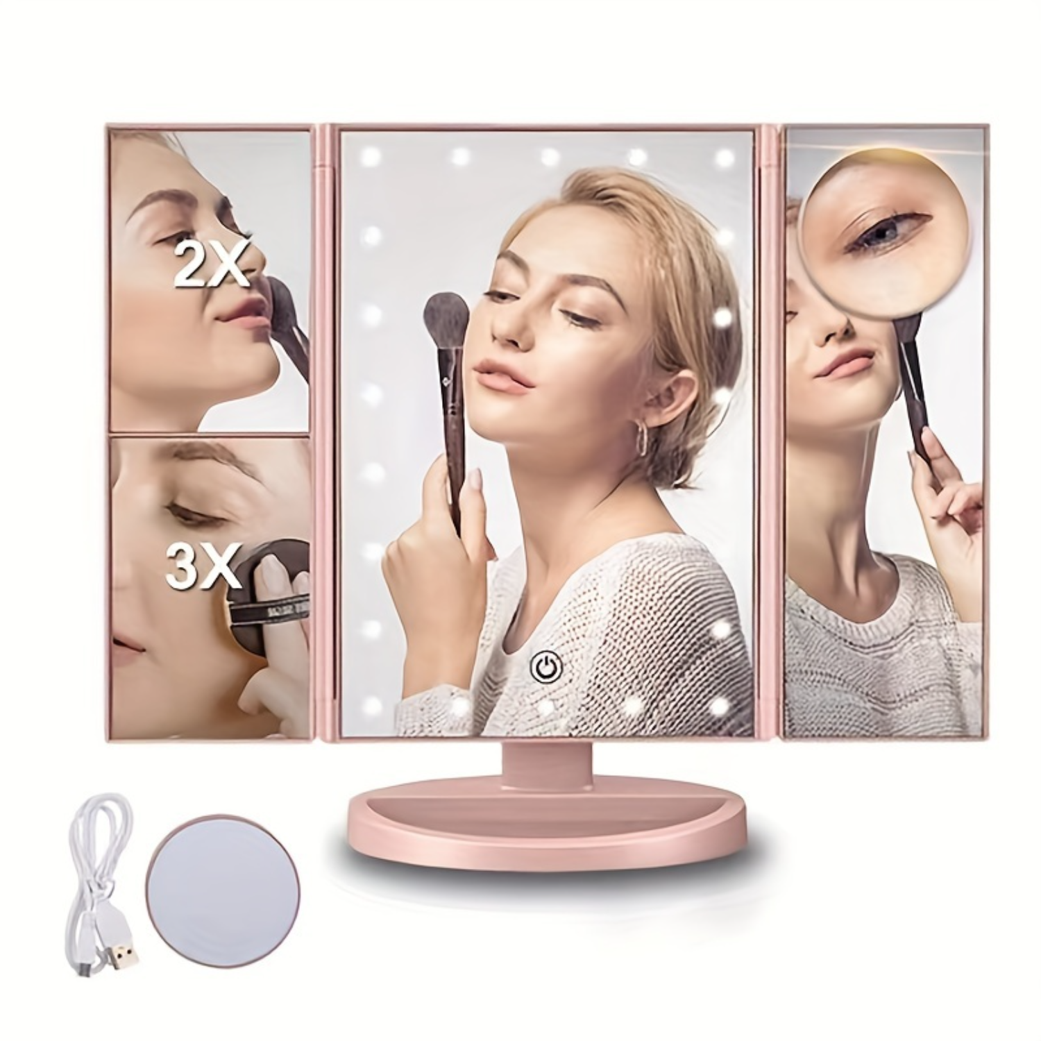 Tri-Fold LED Makeup Mirror wit - Beauty Makeup Design review and price