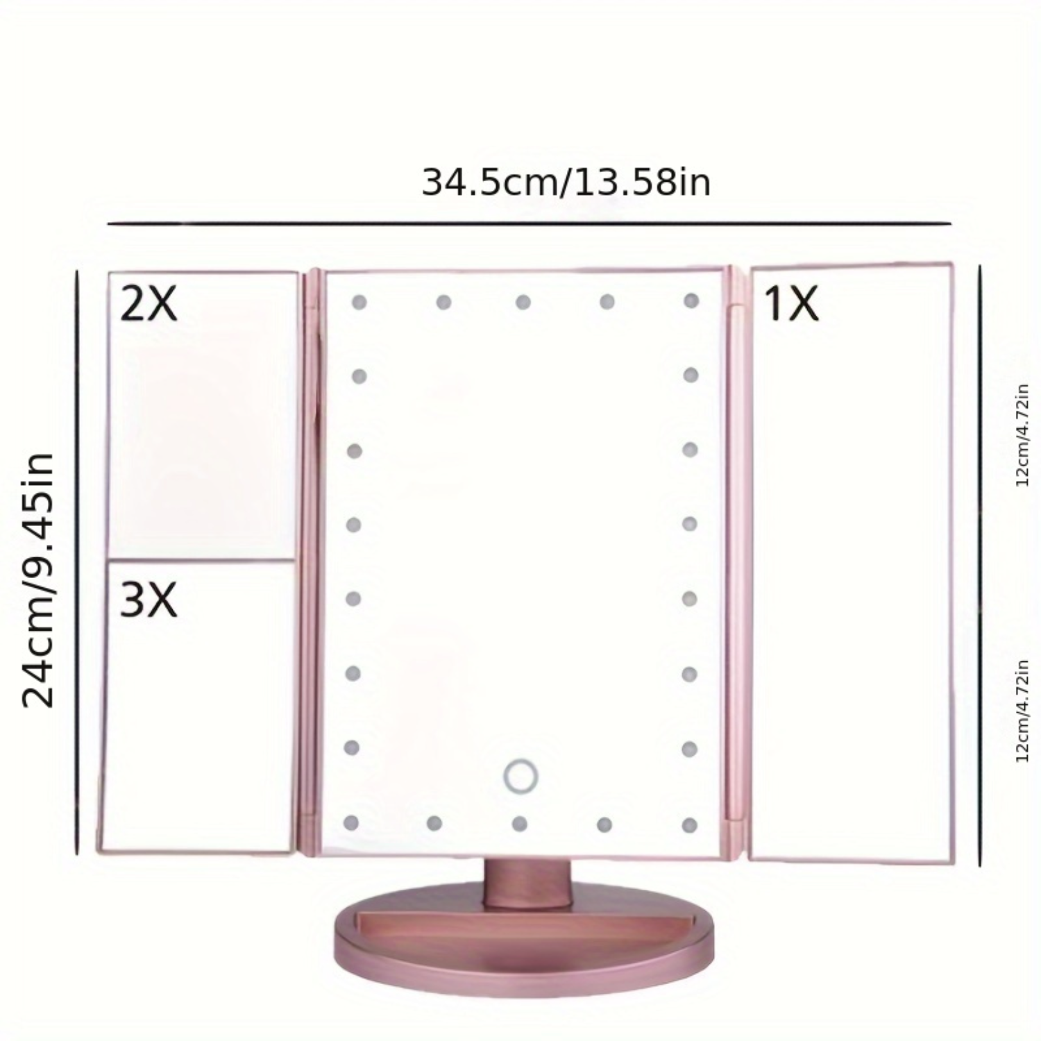 Tri-Fold LED Makeup Mirror wit - Beauty Makeup Design review and price