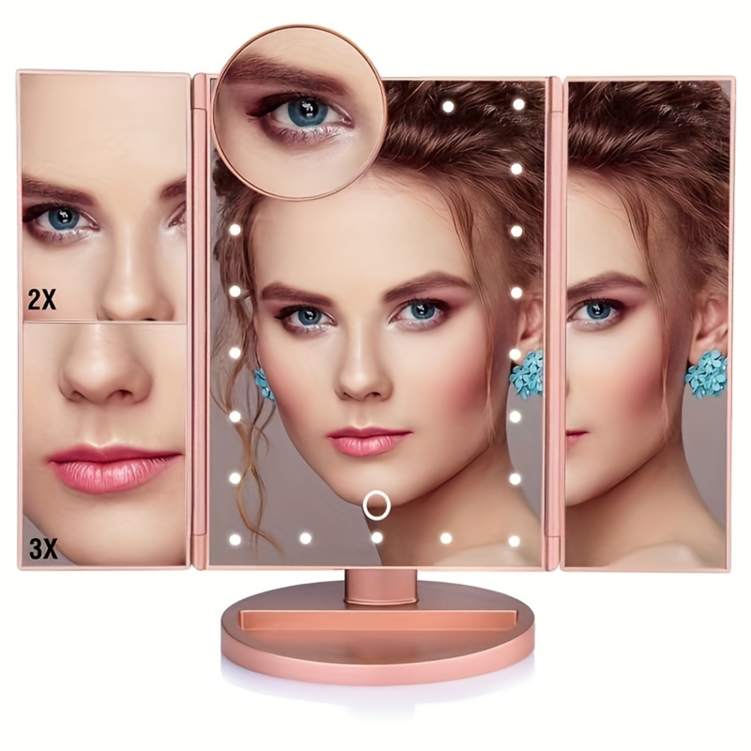 Tri-Fold LED Makeup Mirror wit - Beauty Makeup Design review and price