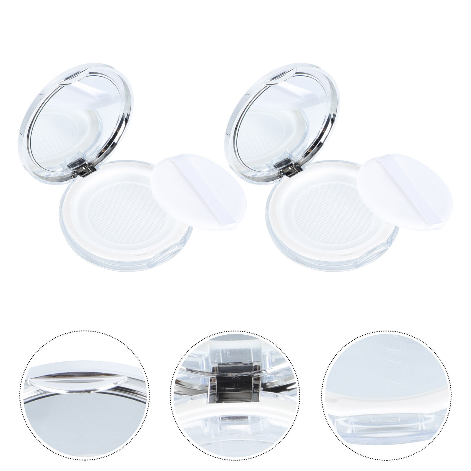 2Pcs Powder Case Portable Loos - Beauty Makeup School review and price