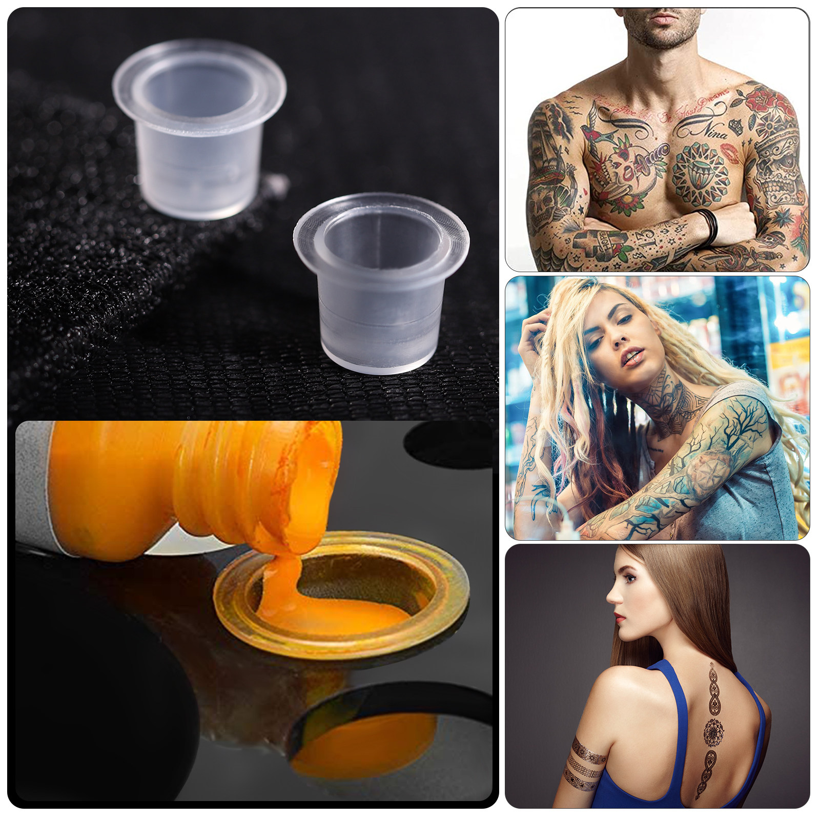 100Pcs Tattoo Pigment Cups Hea - Beauty Makeup Design review and price